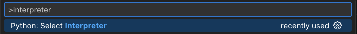Select virtual environment